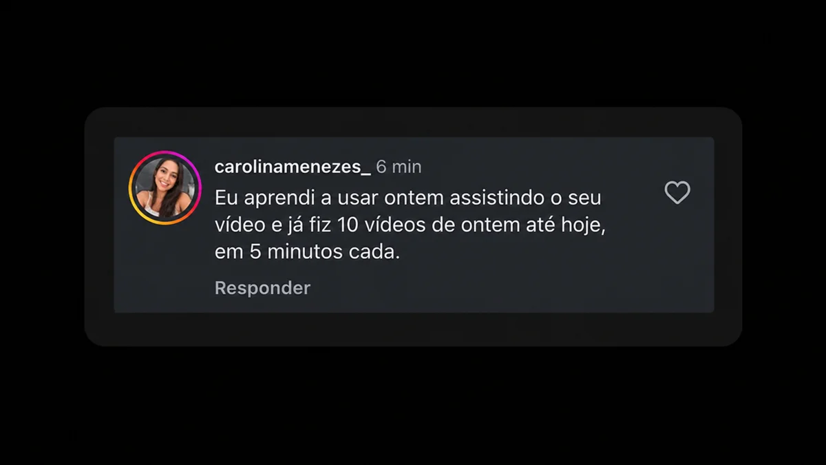 Depoimento de aluna na oficina ao vivo