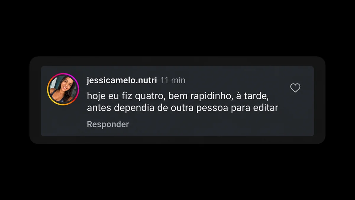 Depoimento de aluno na oficina ao vivo